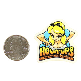 Hook Ups Skateboards Sticker - Mini Size - Alice 1.5" x 1.625"