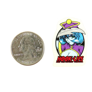 Hook Ups Skateboards Sticker - Mini Size - Mai The Psychic Warrior 1" x 1.375"
