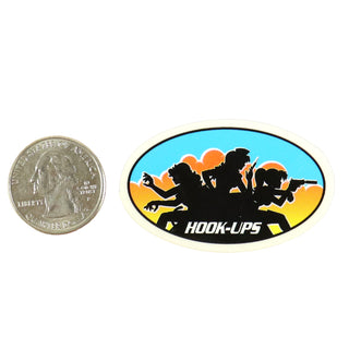 Hook Ups Skateboards Sticker - Mini Size - Killers Silhouette 2" x 1.25"