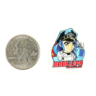 Hook Ups Skateboards Sticker - Mini Size - Super Assassin 1.125" x 1.25"