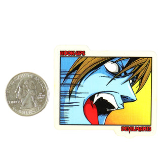 Hook Ups Skateboards Sticker - Mini Size - Devilman 13 Solo 2.125" x 1.9"