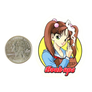 Hook Ups Skateboards Sticker - Mini Size - Smoking SG 1.75" x 2.1"