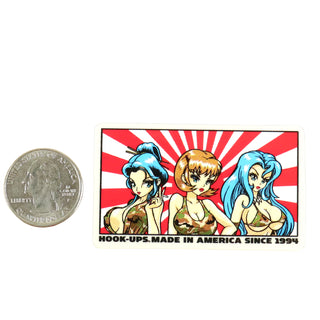 Hook Ups Skateboards Sticker - Mini Size - Made In America 2.5" x 1.5"