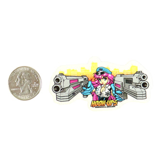 Hook Ups Skateboards Sticker - Mini Size - Double Barrel 2.75" x 1.5"