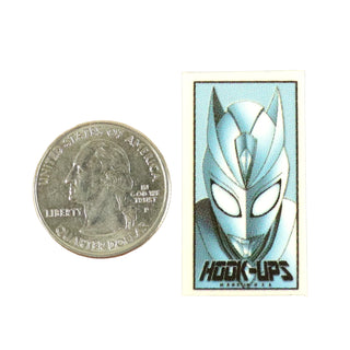 Hook Ups Skateboards Sticker - Mini Size - Metal Head .875" x 1.5"