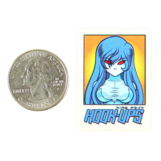 Hook Ups Skateboards Sticker - Mini Size - Red Eyes Demon 1.125" x 1.6"