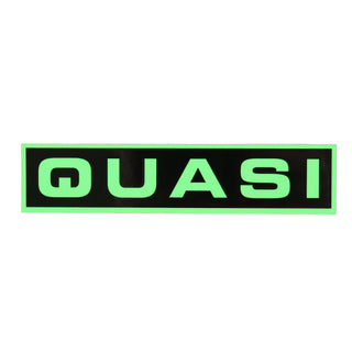 Quasi Skateboards Sticker Logo Rectangle Black/Green 6" x 1.25"