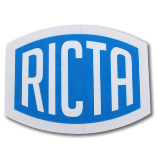 Ricta Font Logo Sticker 4" Blue White
