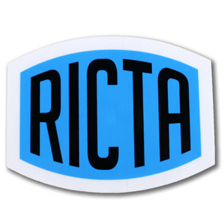 Ricta Font Logo Sticker 4" Blue Black