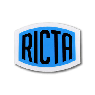 Ricta Font Logo Sticker 2" Blue White