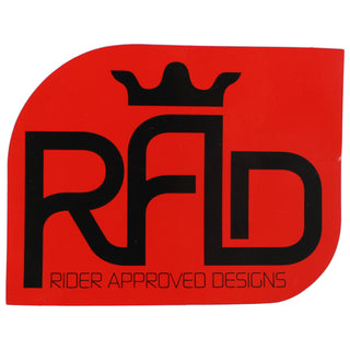Rider Approved Designs Sticker 5.25" x 4" Red/Black