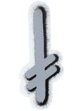 Deathwish Skateboards Sticker Gang Logo Mylar Silver/Black 2.5" x 5.5"