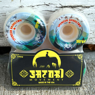 Satori Skateboard Wheels 53mm Spencer Hamilton Canada 101A with Spitfire Bearings