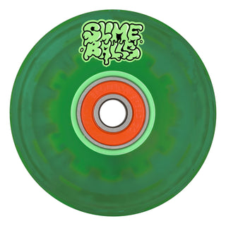 Slime Balls Skateboard Wheels 66mm Accelerator Light Ups OG Slime 78A Green w/ Bronson Bearings