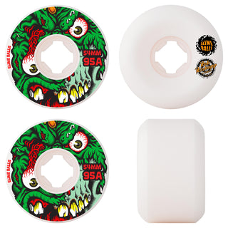 Slime Balls Skateboard Wheels 54mm Roskopp Face Two Reissue Hardline 95A White