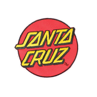 Santa Cruz Skateboard Patch Classic Dot Full Adhesive / Iron On 3.5" Circle