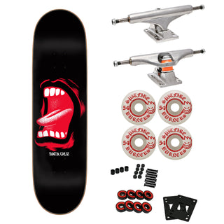 Santa Cruz Skateboard Complete Screaming Mouth 8.5" + Independent Trucks Spitfire Wheels