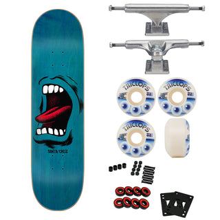 Santa Cruz Skateboard Complete Screaming Mouth 8.25" + Slappy Trucks Triclops Wheels