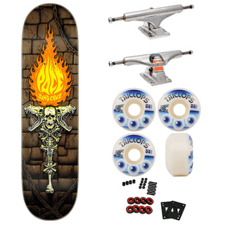 Santa Cruz Premium Skateboard with Indy Trucks, Triclops Wheels 8.25" Pace Torch