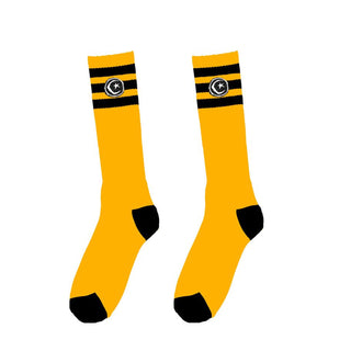 Foundation Skateboard Socks Tall 3 Stripe Yellow OS Adult Crew