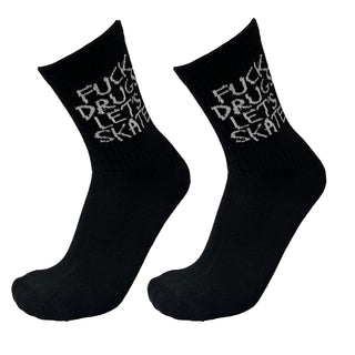 Heroin Skateboards Socks Fck Drugs Black