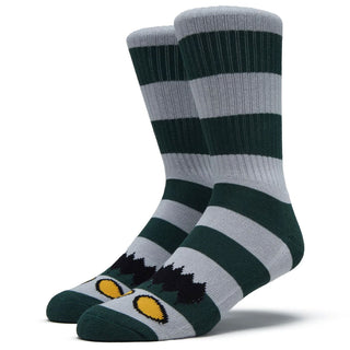 Toy Machine Skateboard Socks Monster Big Stripe Forest Adult Crew