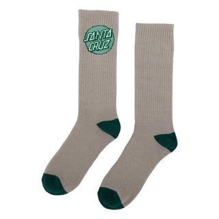 Santa Cruz Skateboards Socks Cruz Crew 2-Pack Grey/Tonal Green 2 Pairs