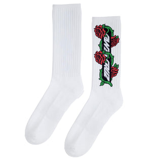 Santa Cruz Skateboards Socks Dressen Roses Vine Crew White