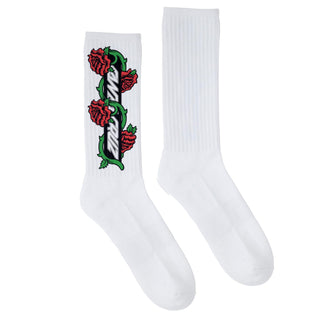 Santa Cruz Skateboards Socks Dressen Roses Vine Crew White