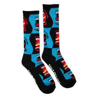 Santa Cruz Skateboard Socks Allover Screaming Strip Crew Screaming Check