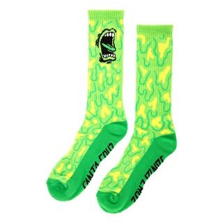 Santa Cruz Skateboard Socks Allover Screaming Strip Crew Screaming Slime