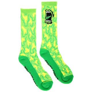 Santa Cruz Skateboard Socks Allover Screaming Strip Crew Screaming Slime