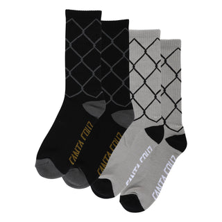 Santa Cruz Skateboards Socks Spot Chain 2- Pack Black/Grey Multi