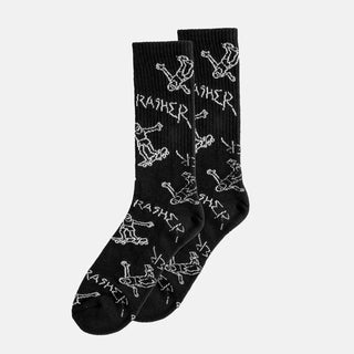 Thrasher Skateboard Socks Gonz Logo Black/White