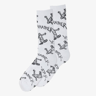 Thrasher Skateboard Socks Gonz Logo White
