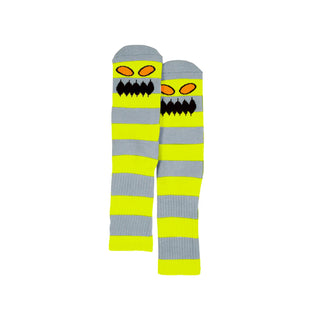 Toy Machine Skateboards Socks Monster Big Stripe Yellow/Grey