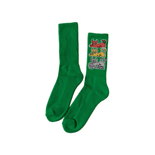 Toy Machine Skateboards Socks Triple Cat Green