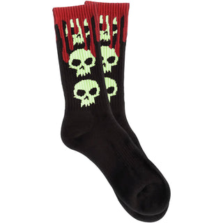 Zero Skateboards Socks 3 Skull Blood Black/Glow in the Dark