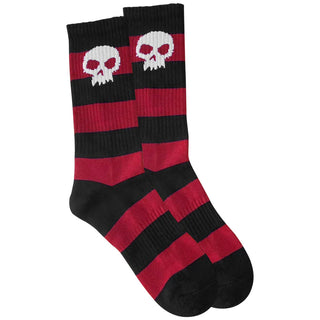 Zero Skateboards Socks Single Skull Stripe Red