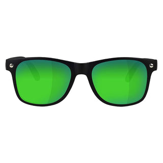 Glassy Eyewear Sunglasses Leonard Polarized Matte Black/Green Mirror