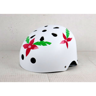 LIGHTLY SKATED Krown White Shell Skateboard Helmet Adult One Size - Flowers