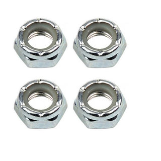 Shorty's Hardware Skateboard Truck Replacement Axle Nuts 4 Pack Silver