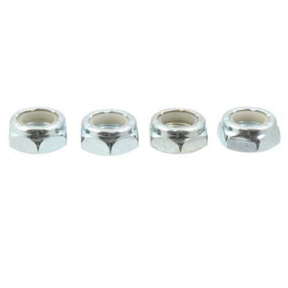 Shorty's Hardware Skateboard Truck Replacement Axle Nuts 4 Pack Silver