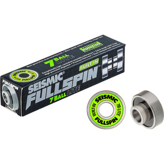 Seismic Full Spin Longboard Skateboard Bearings 7-Ball Lite Built-In