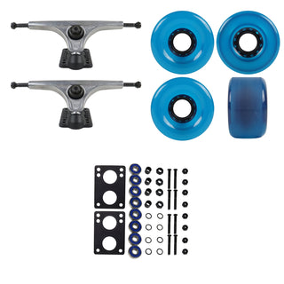 Slant Longboard Trucks with 70mm Wheels, Abec 7 Bearings, Hardware, and Risers