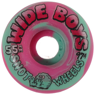 Snot Wheel Co. Skateboard Wheels 55mm Wide Boys 97A Ice/Pink Swirl
