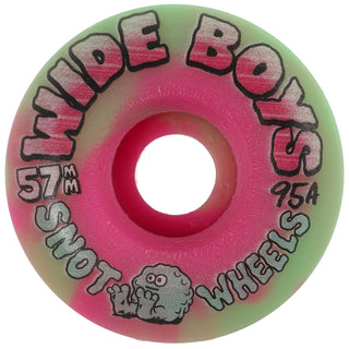 Snot Wheel Co. Skateboard Wheels 57mm Wide Boys 95A Green/Pink Swirl