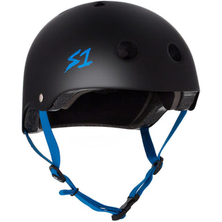S-One Skateboard Helmet Lifer Black Matte/Cyan Straps Size M + 2 Sizing Liners