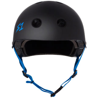 S-One Skateboard Helmet Lifer Black Matte/Cyan Straps + 2 Sizing Liners