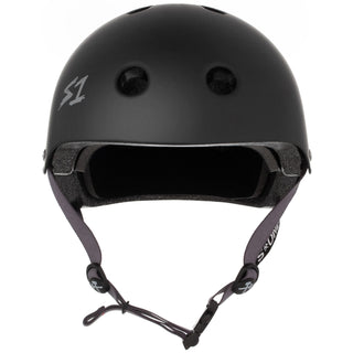 S-One Skateboard Helmet Lifer Black Matte/Grey Straps + 2 Sizing Liners